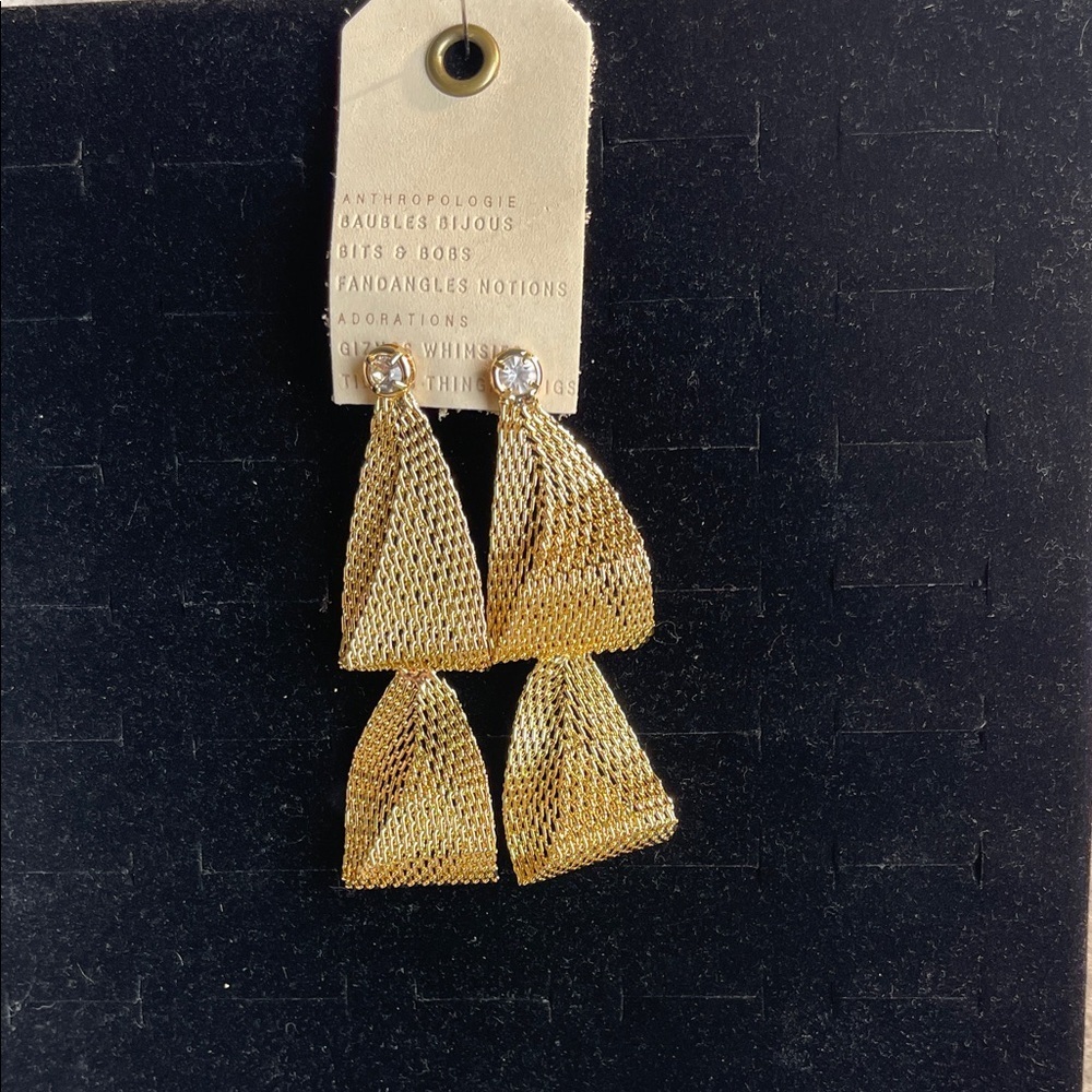 Anthropologie Chain Double Drop Earrings. NWT